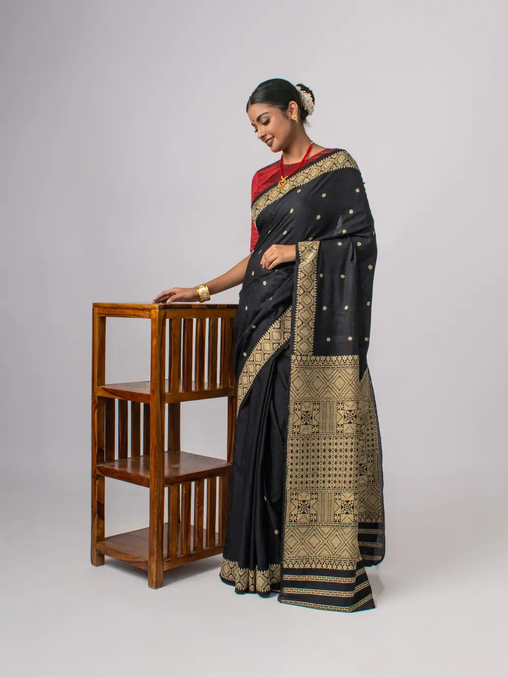 Eri Silk Saree with Ghisa Thread Designs