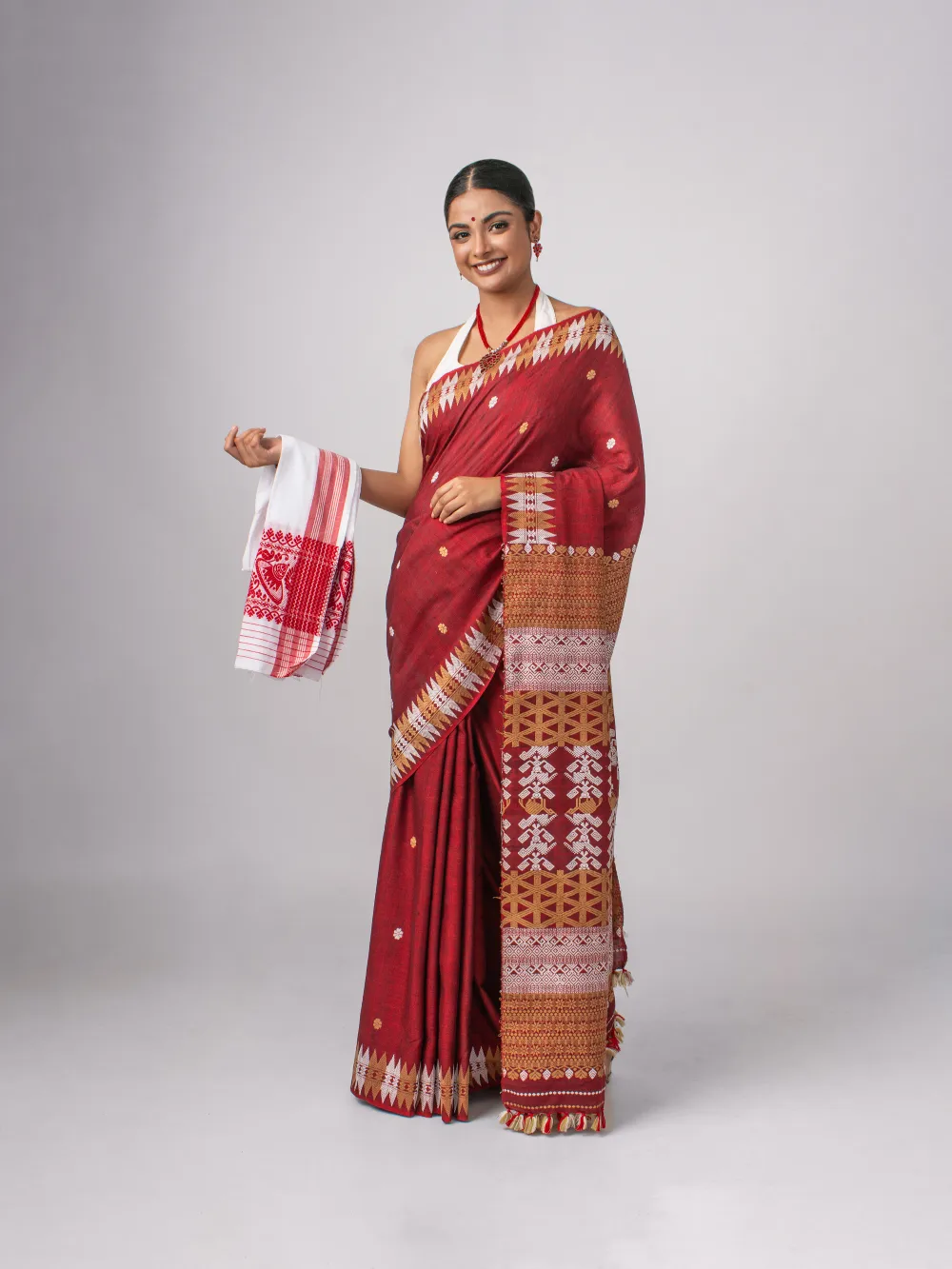 Assam Eri Silk Sarees Online with Ghisa Thread Designs