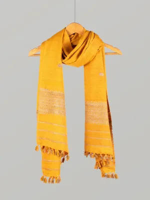 Natural Dyed Eri Stole with Ghisha Muga Thread Work
