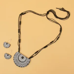 Black Pearl Terracotta Jewellery Set – Handmade Elegance Online